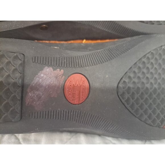 Gravity Defyer Women's 10 Brown Woven Leather Mary Jane Flats FLAW - Picture 7 of 11